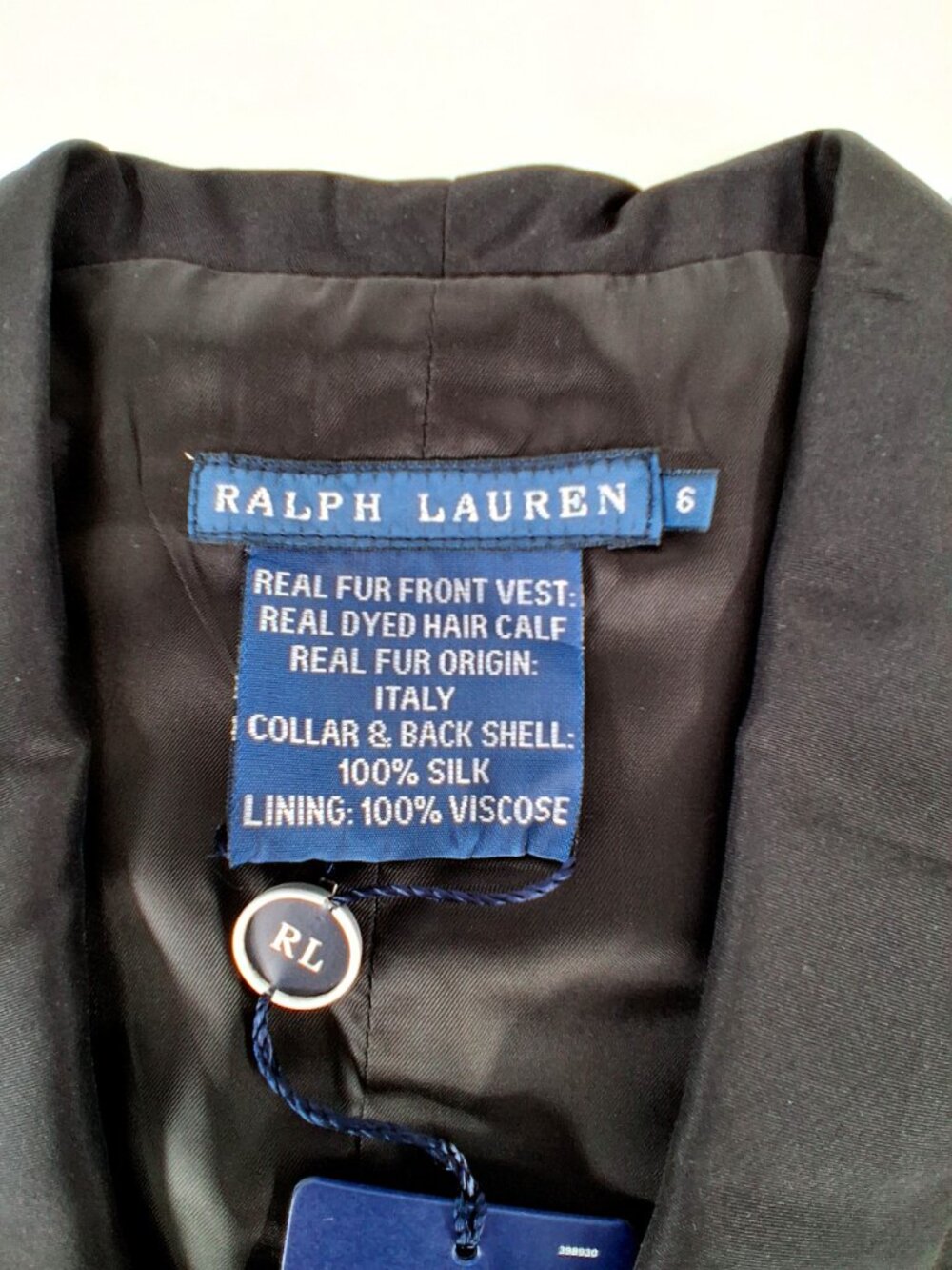 RALPH LAUREN Pony Hair Calf Vest Silk Shawl Collar Black Western Tuxedo SZ 6 NWT - Picture 8 of 12